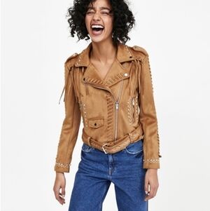 Zara Fringe Moto Jacket
